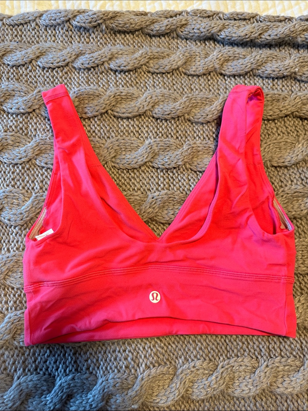 lululemon athletica Bright Pink V-Neck Light Support Sports Bra